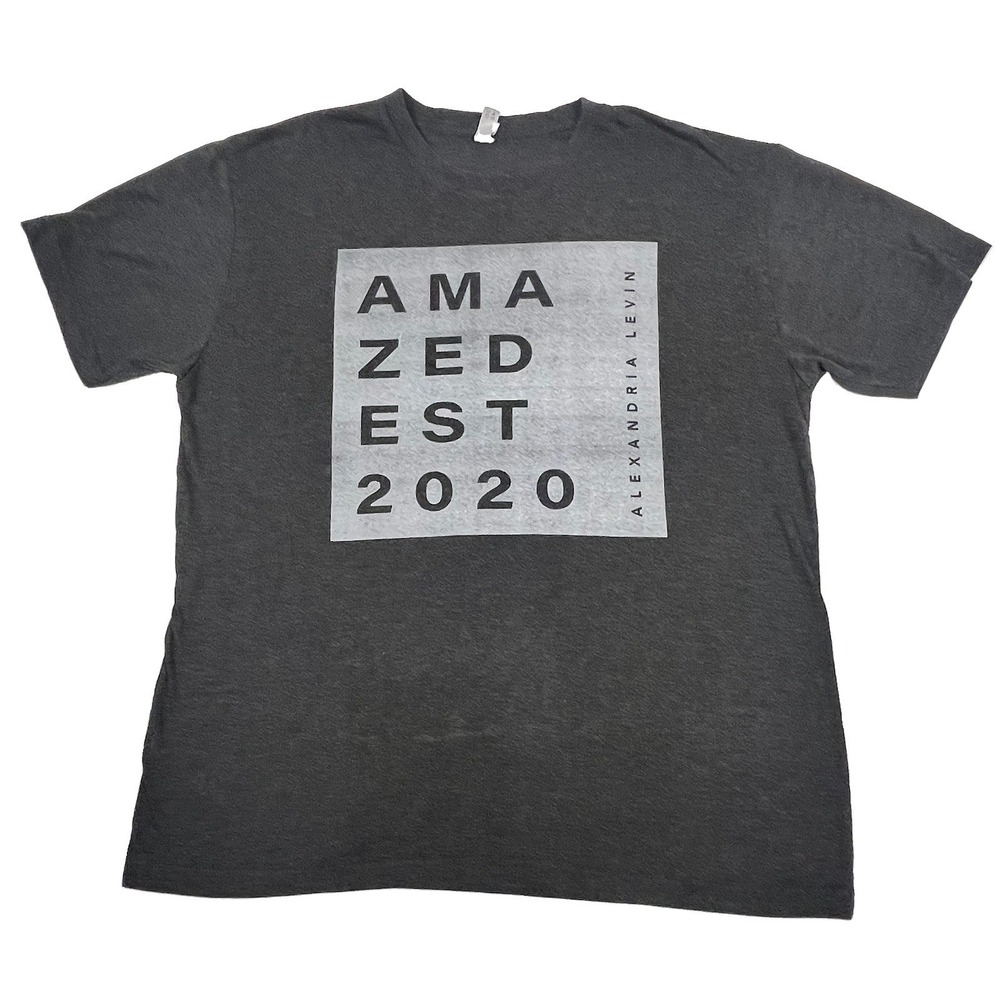 Next Level Apparel Men's L Gray Graphic Tee AMAZED EST 2020 Alexander Levin Tops